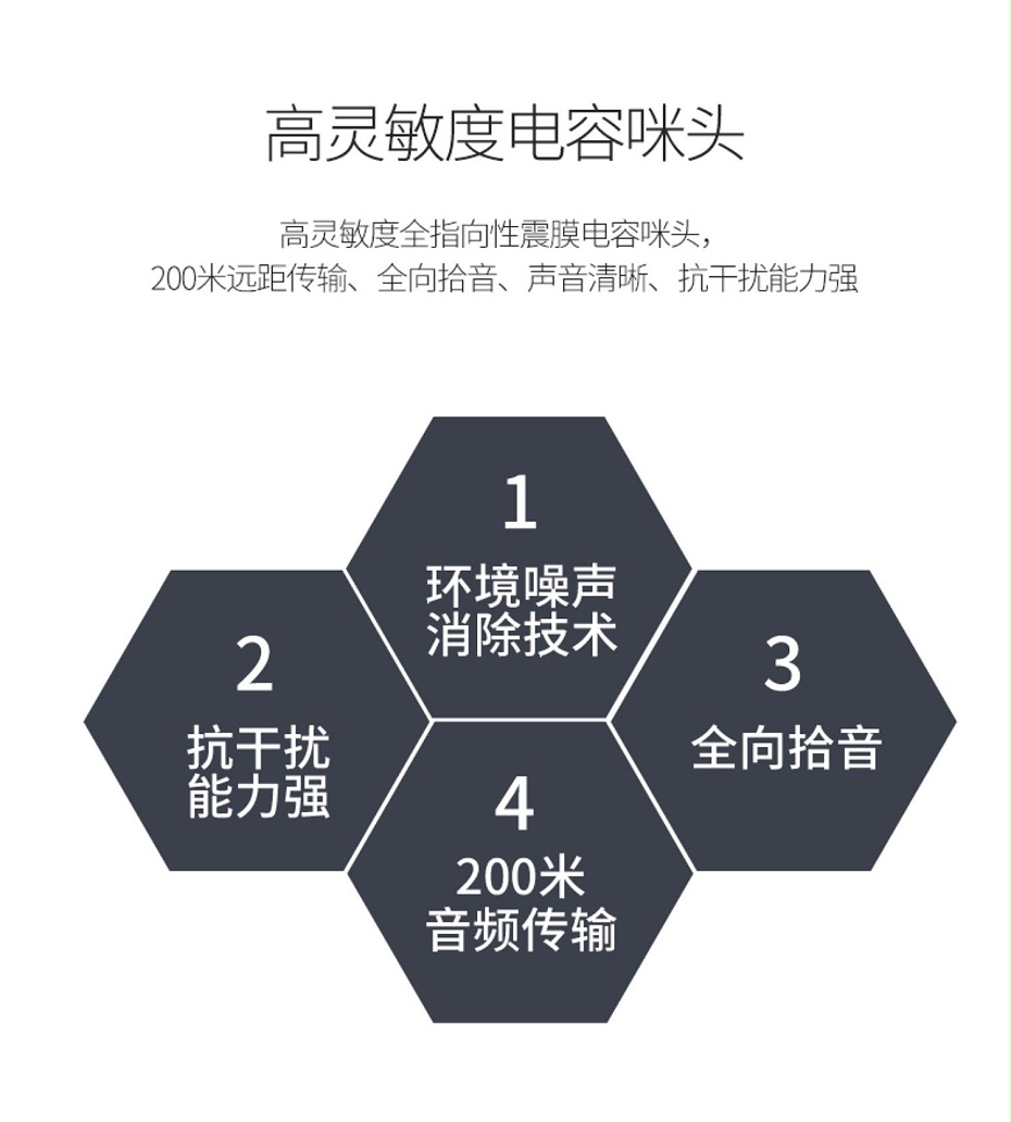 ?？低旸S-2FP1020-B 通用拾音器 ①、采用高靈敏度全指向性震膜電容咪頭，全向拾音、聲音清晰自然； ②、采用專業(yè)音頻處理技術，有效防止語音信號失真及衰減； ③、內置雷擊保護、電源極性反接保護和靜電保護； ④、符合RoHS標準，在結構上不含有歐盟禁用的危害性物質； ⑤、通過歐盟CE標準，美國FCC認證； 通用拾音器 通用拾音器 通用拾音器 拾音器 拾音器 拾音器